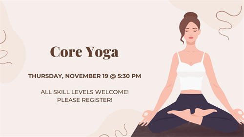 Core Yoga with Sarah at South Coastal Library