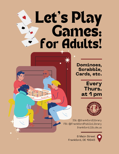 Frankford Public Library-Let's Play Games for Adults