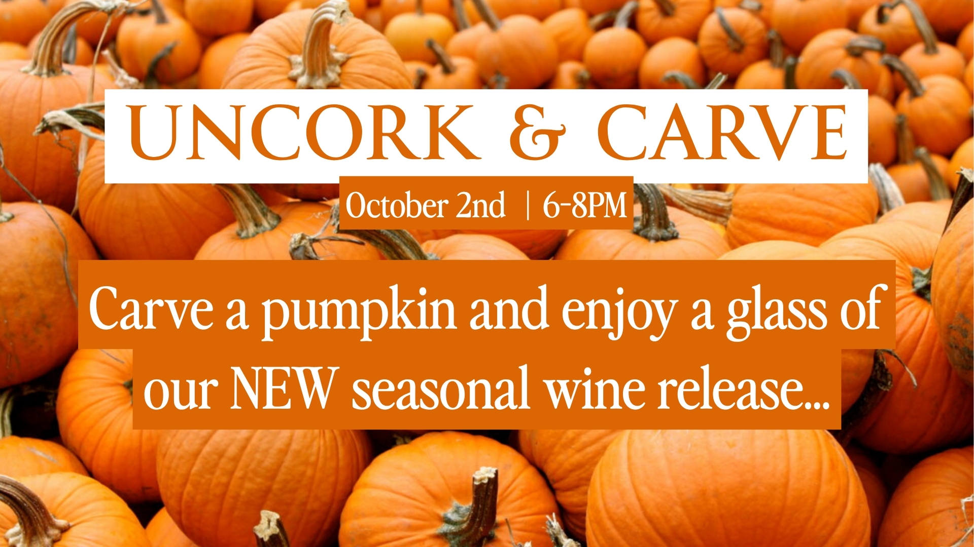 Uncork & Carve | Pumpkin Carving + First Taste of Pumpkin Spice Wine at Salted Vines