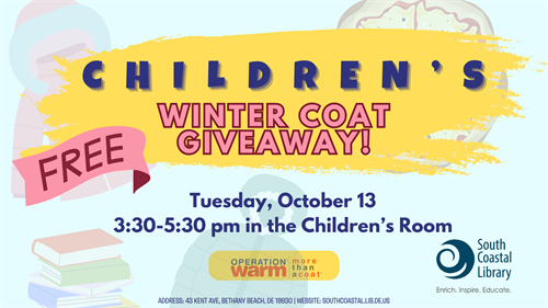 Children's Winter Coat Giveaway at South Coastal Library